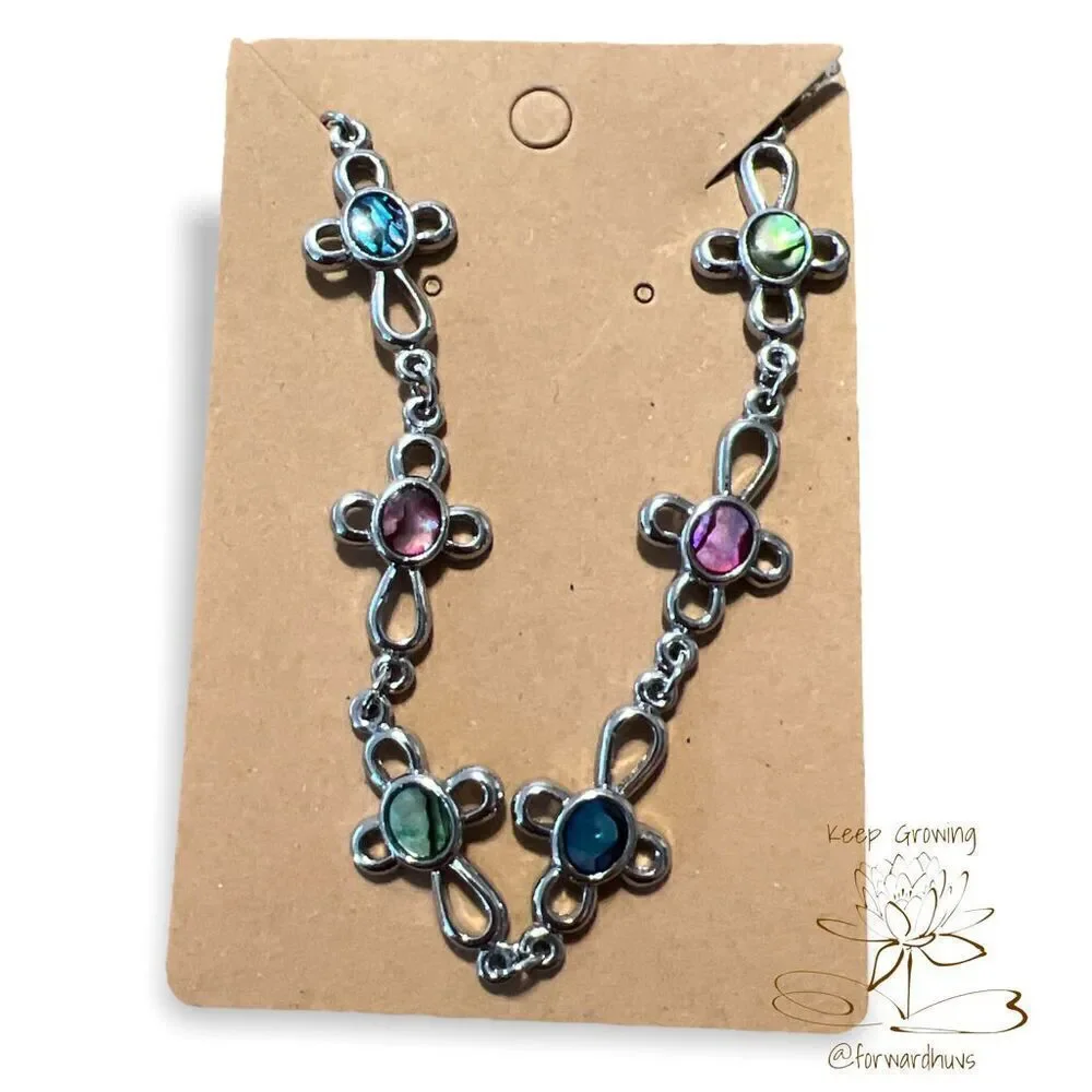 Bundle Sale 3 for $15 | Decorative Silver Tone Clasp Cross Bracelet